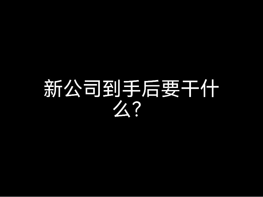 新公司到手后要干什么？