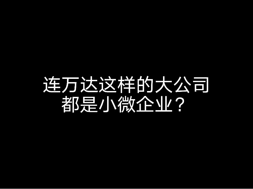 連萬達(dá)這樣的大公司都是小微企業(yè)？